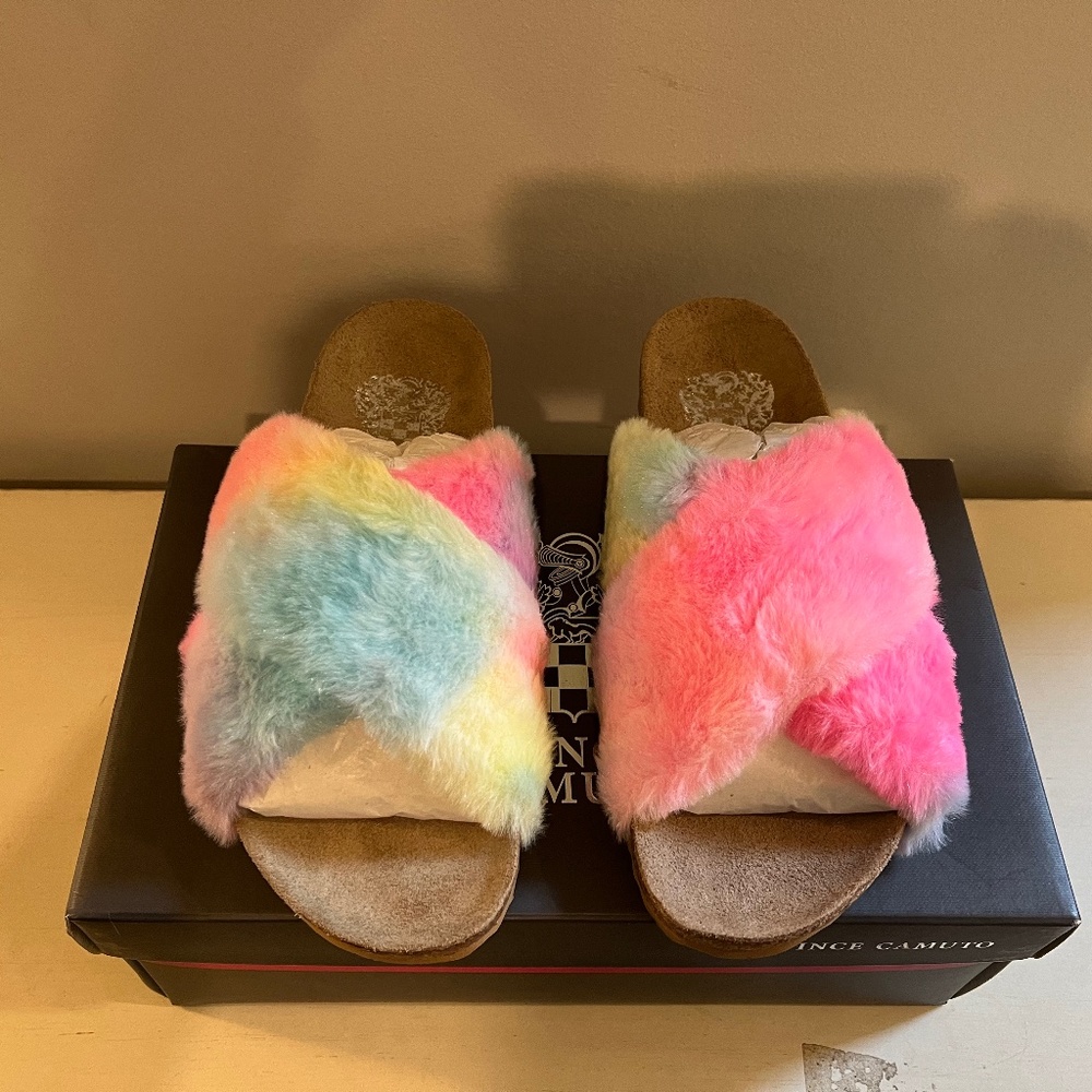 Vince Camuto Mayberla Faux Fur Slide Sandal